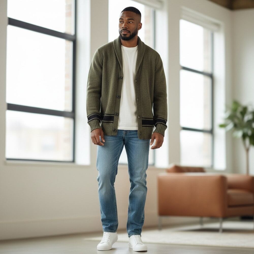 Banana Republic Merino Wool Blend Shawl Neck Cardigan Grandpacore Men's- Size XL